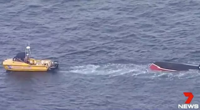 The boat was recovered early on Wednesday. Photo: 7 News