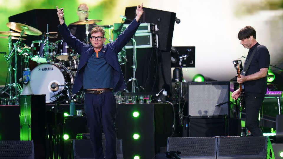 Singer Damon Albarn was at times emotional -- a measure of how much the achievement of playing Wembley means to him and the band. - Ian West/PA/AP