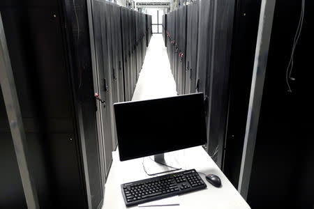 Servers are seen inside Huawei's factory campus in Dongguan, Guangdong province, China March 25, 2019. REUTERS/Tyrone Siu