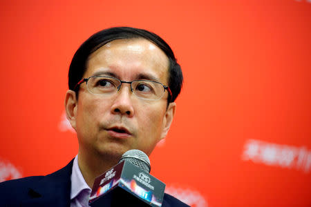 Daniel Zhang, Chief Executive Officer of Alibaba Group Holding Ltd., attends the Alibaba Group's 11.11 Singles' Day global shopping festival in Shanghai, China, November 11, 2017. REUTERS/Aly Song/Files