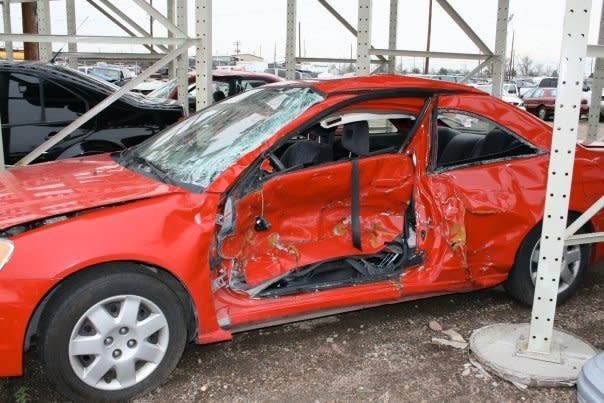 Piazza's car after she was hit by a drunk driver whose blood alcohol was three times the legal limit. (Photo: Courtesy of LiAnn Piazza)