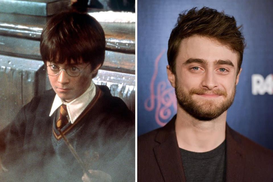 <p><b>Antes:</b> O produtor David Heyman pensou que Radcliffe seria perfeito para o papel de Harry depois de vê-lo em ‘David Copperfield’. <b>Agora: </b>Radcliffe demonstrou um desejo impressionante de expandir seus papéis na dramaturgia com sua participação em um musical da Broadway: ele apareceu nu no West End londrino e deu vida a um homem com chifres no longa ‘Amaldiçoado’. Seus projetos mais recentes? O ator interpretou um <i>skinhead</i> em ‘Imperium’ e um cadáver com flatulência em ‘Swiss Army Man’.</p>