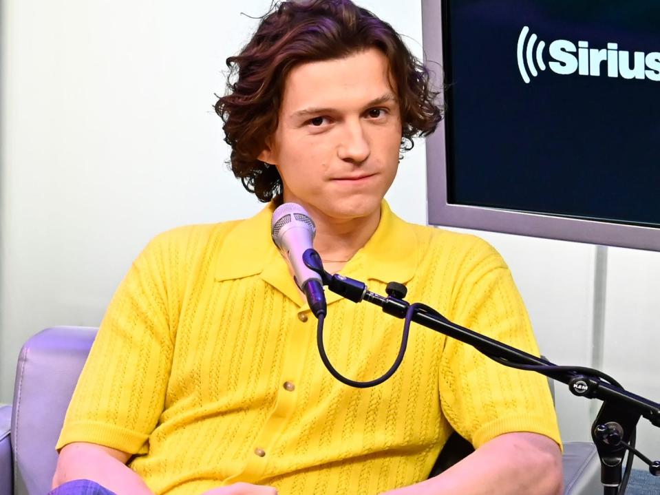 NEW YORK, NEW YORK - FEBRUARY 17: Actor Tom Holland visits the SiriusXM Studios on February 17, 2022 in New York City.