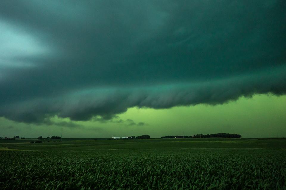 Green skies in Sioux Falls