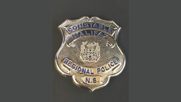 Halifax Regional Police say the badge was stolen from the Connaught Street area in Halifax. (Submitted by Halifax Regional Police - image credit)