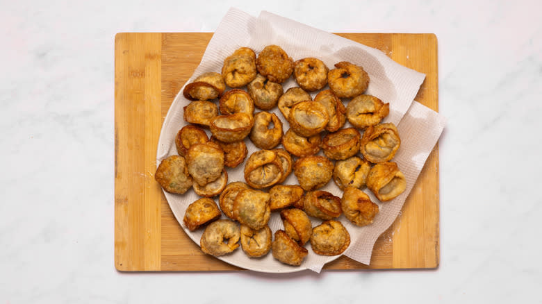 fried wontons on plate 