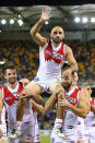 Sydney's 79-point win was a perfect way to celebrate Rhyce Shaw's 200th AFL game.