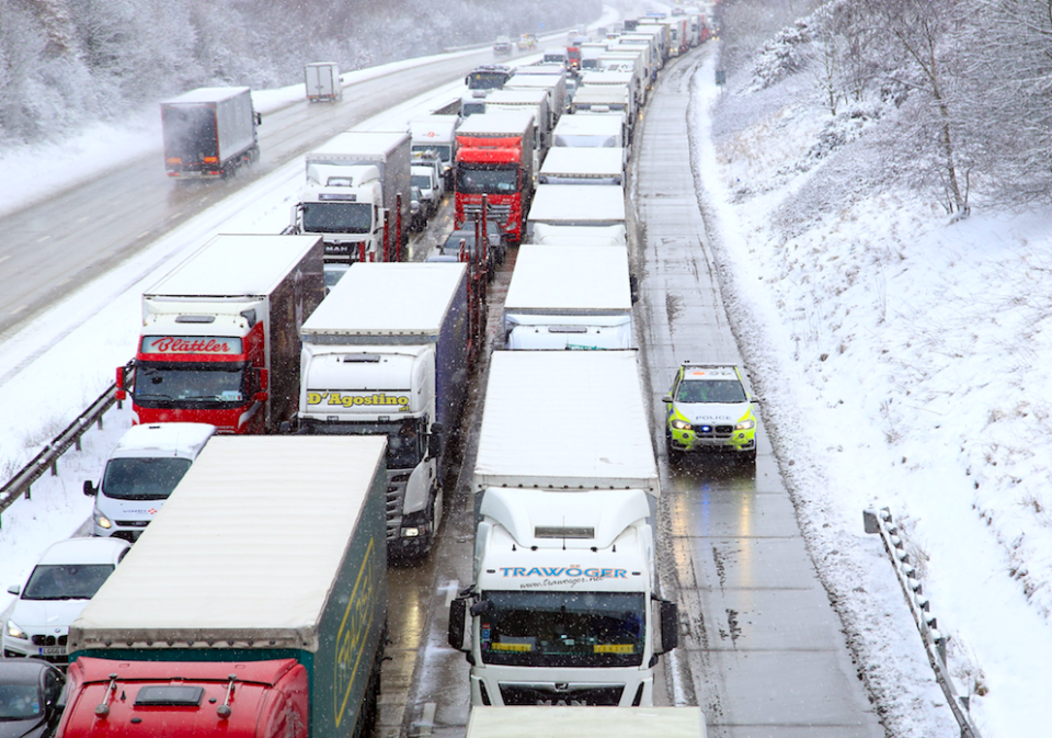 <em>Drivers can expect traffic jams and treacherous conditions on the roads throughout the day (PA)</em>