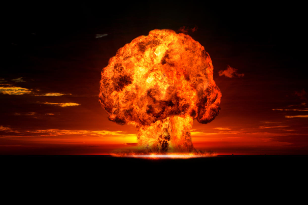 A mushroom cloud from a nuclear explosion: Getty Images/iStockphoto