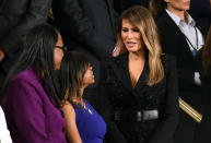 Feb 28, 2017; Washington, DC, USA; First Lady Melania Trump arrives for the President Donald Trump address to a joint session of Congress at the U.S. Capitol. Mandatory Credit: Jack Gruber-USA TODAY *** Please Use Credit from Credit Field ***