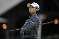 Narin An, of South Korea, stands on the ninth green during the first round of the LPGA Cognizant Founders Cup golf tournament Thursday, May 9, 2024, in Clifton, N.J. (AP Photo/Seth Wenig)