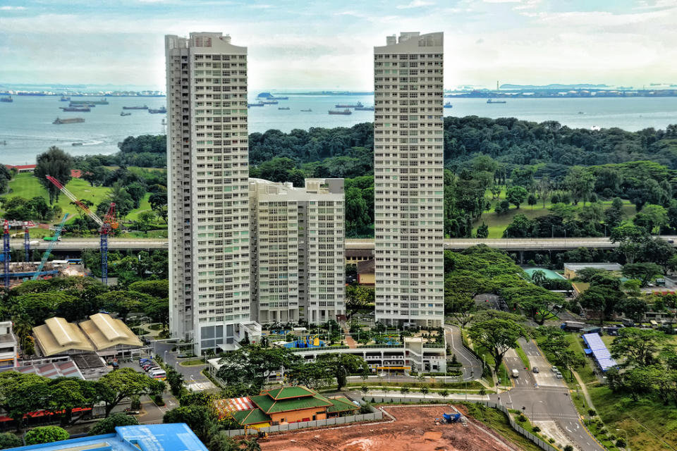 Behind those blocks is where Sang Nila Utama landed. Credit: Flickr