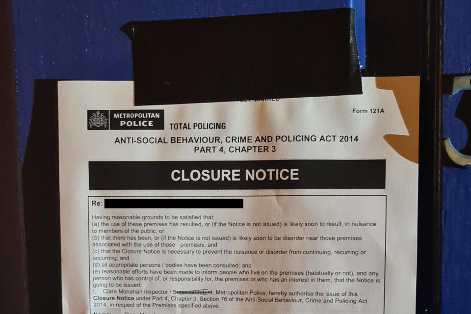 A closure notice was issued (@roysmithpolice)