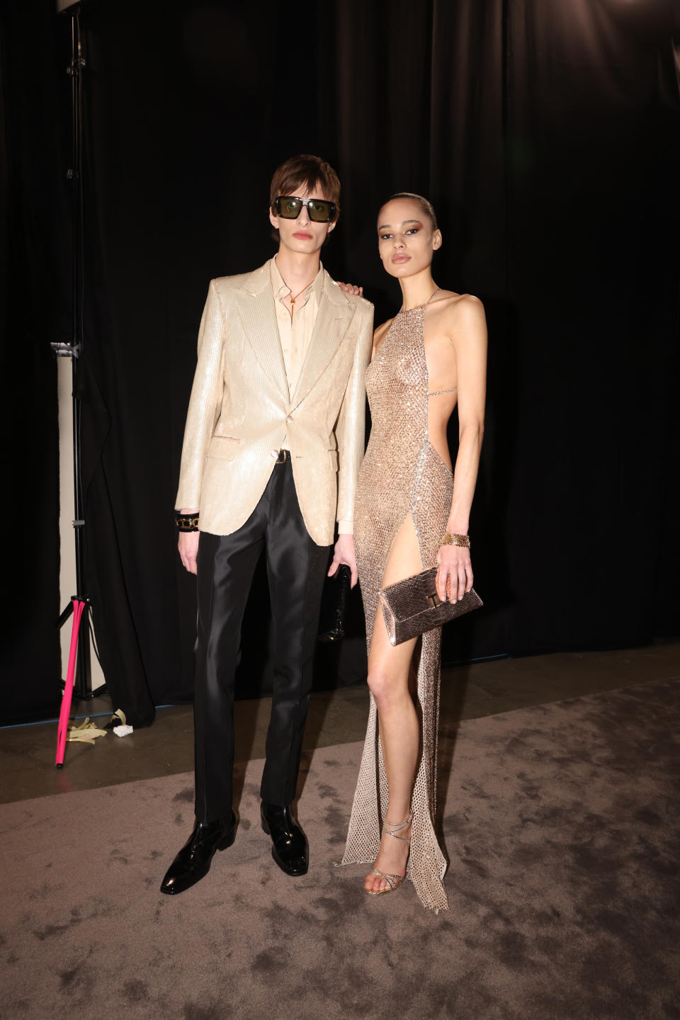 Backstage at Tom Ford Fall 2024 Ready-to-Wear Collection at Milan Fashion Week