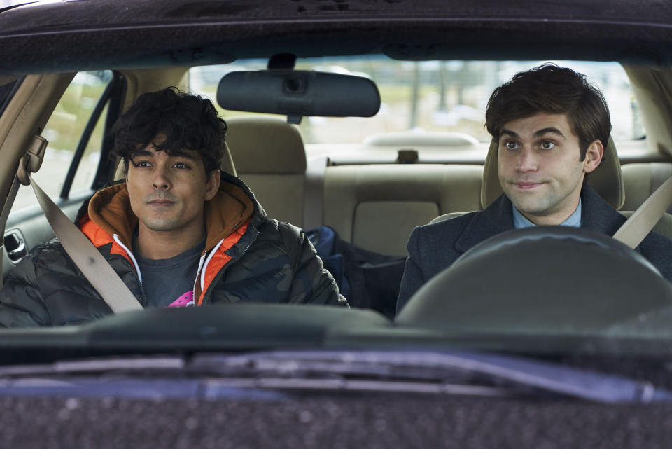 Niko Terho (left) and Jake Borelli star in "The Thing About Harry," out Feb. 15 on Freeform.&nbsp; (Photo: Freeform/Parrish Lewis)