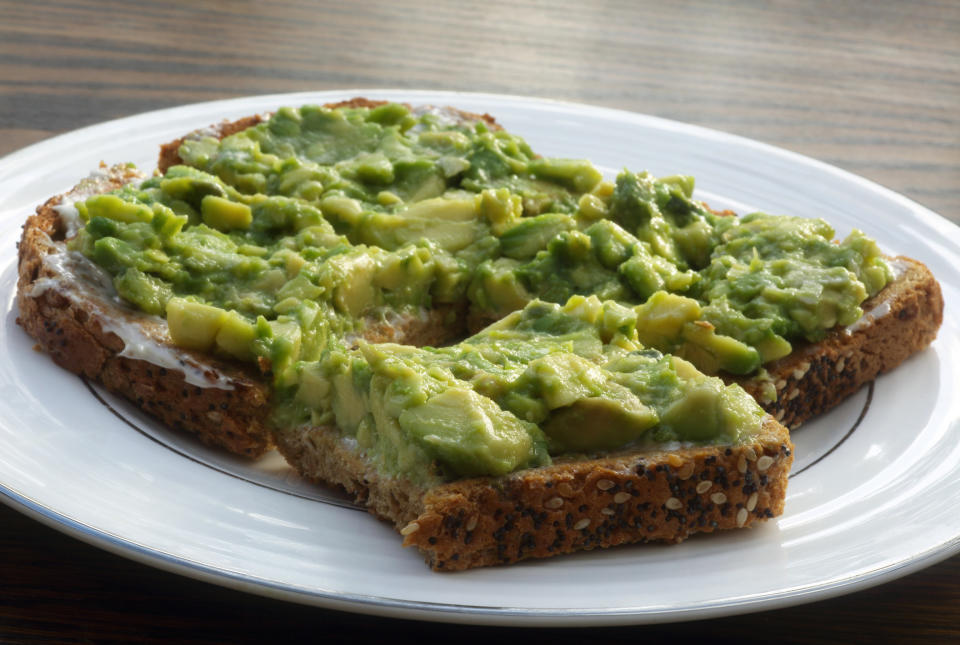 Avocado toast on a plate