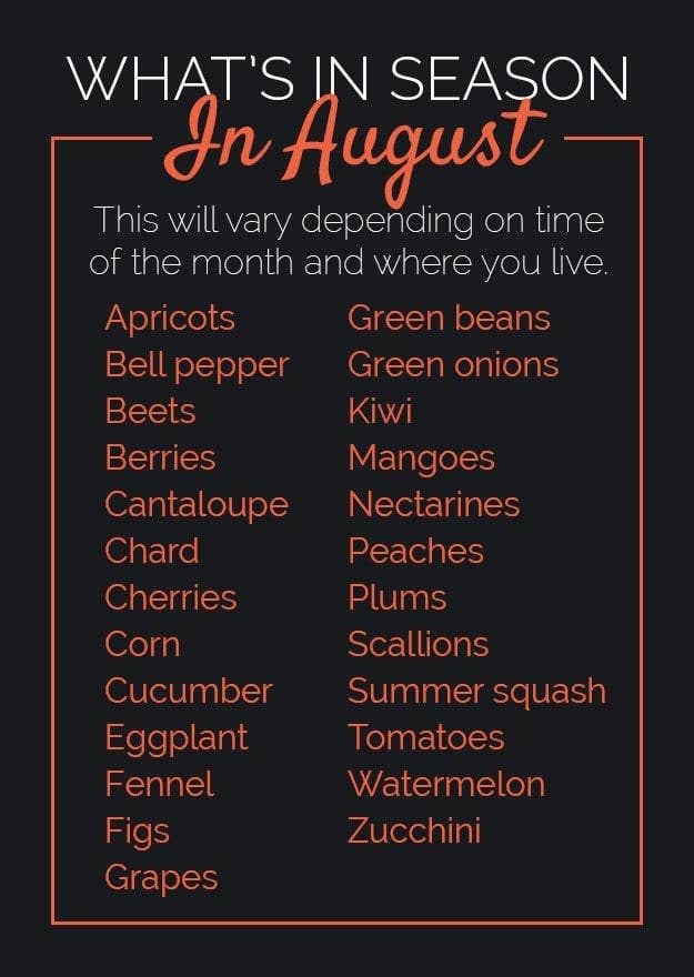 What's in season in August