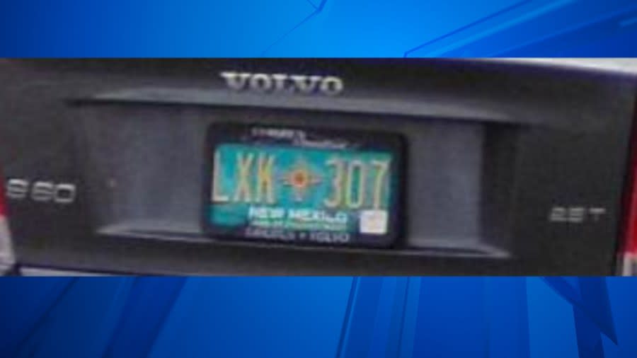 This license plate is allegedly the plate on the suspect vehicle that was used to getaway from two armed robberies on April 3.