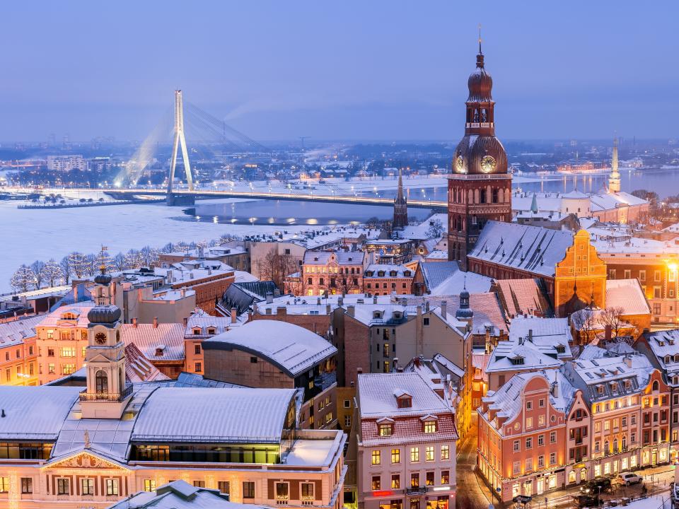 Riga, Latvia around Christmas time.