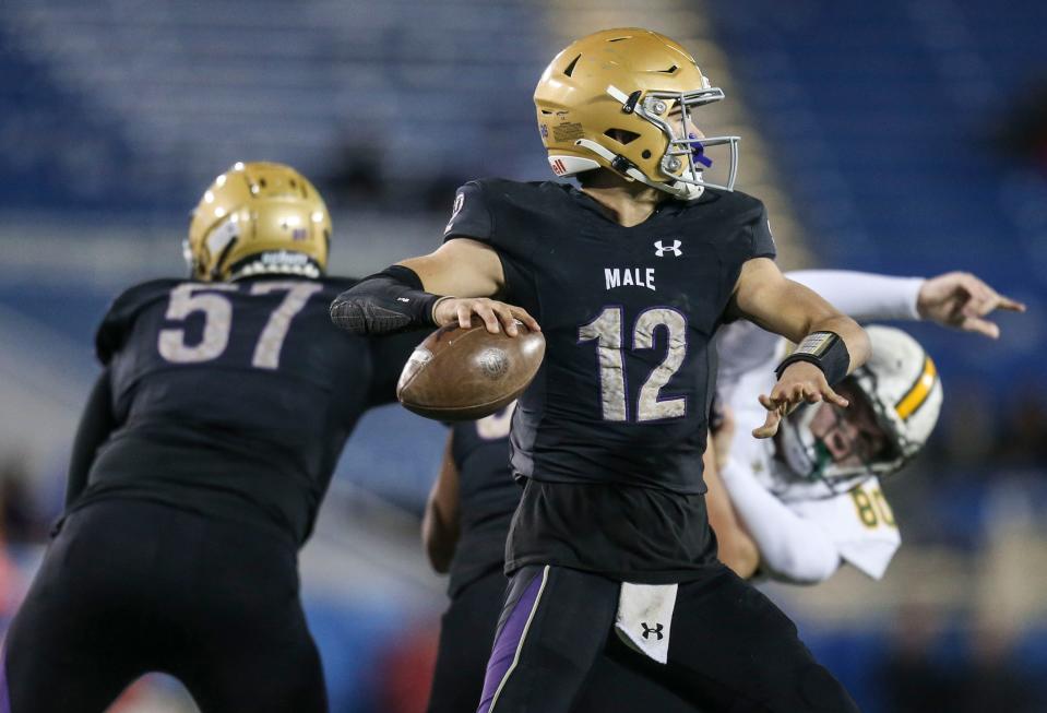 Male's Nic Schutte during the 6A KHSAA football championship Saturday. Dec.3, 2021 