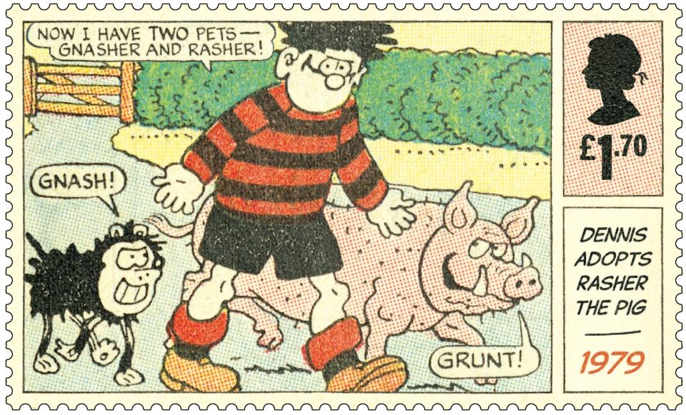 Dennis the Menace&#39;s 70th birthday is being marked with a special stamp collection. (Royal Mail)