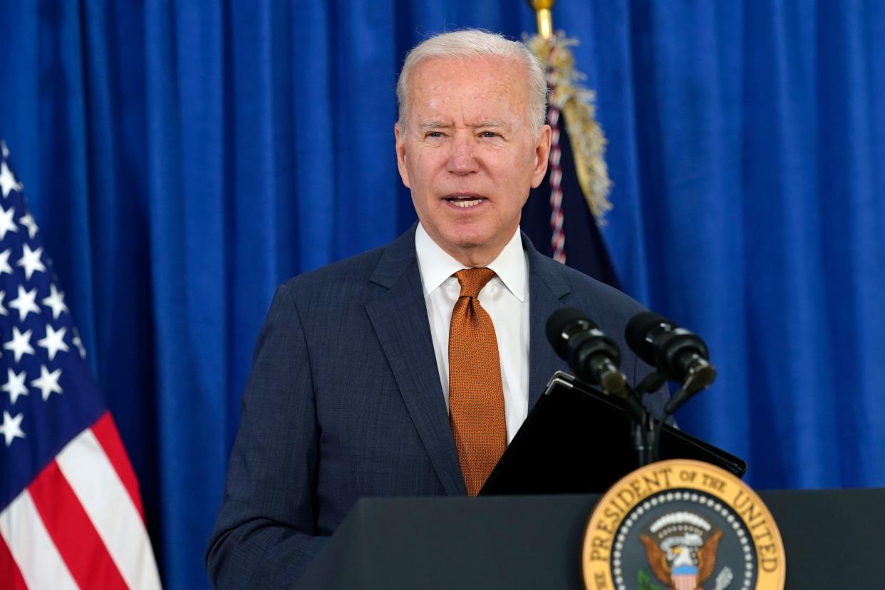 <p>President Joe Biden speaks in Rehobeth, Delaware.</p> (Copyright 2021 The Associated Press. All rights reserved.)