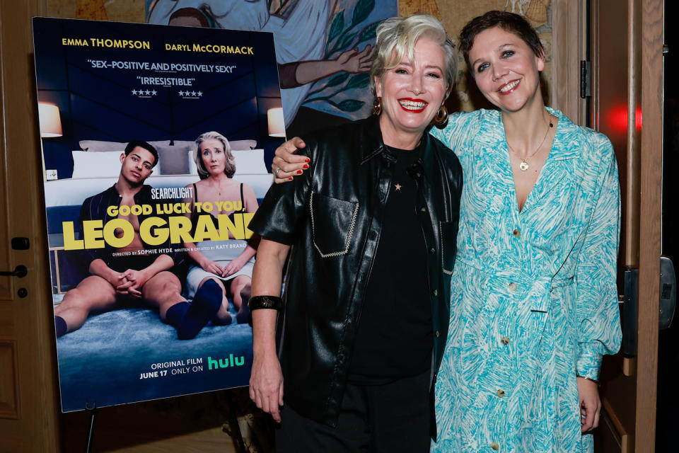 Emma Thompson, Maggie Gyllenhaal at NYC screeing of <em>Good Luck To You, Leo Grande</em>