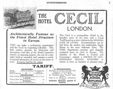 An ad for The Cecil