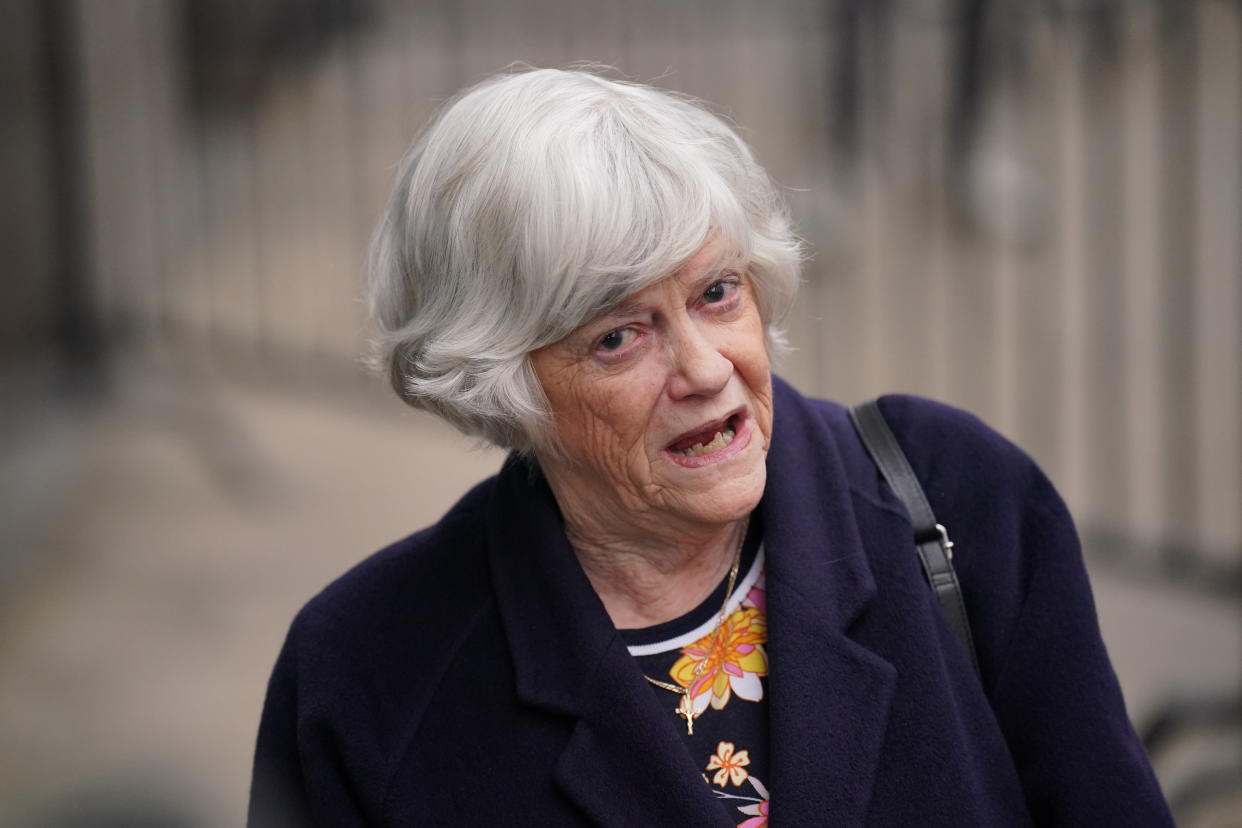 Ann Widdecombe, speaks outside the Old Bailey, central London, after Ali Harbi Ali was sentenced to a whole-life order for the murder of MP Sir David Amess and preparing acts of terrorism. Picture date: Wednesday April 13, 2022. (Photo by Jonathan Brady/PA Images via Getty Images)