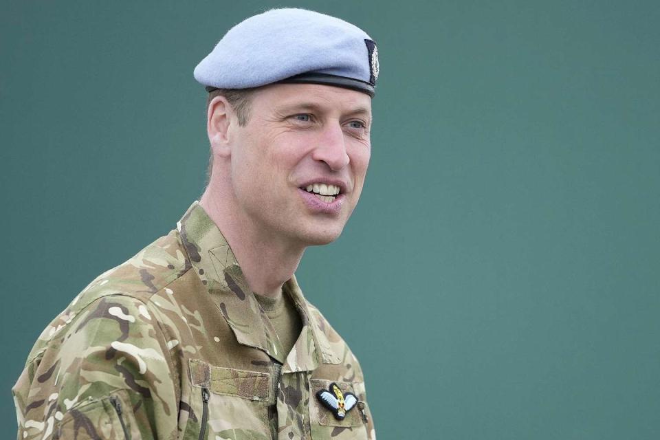 <p>KIN CHEUNG/POOL/AFP via Getty Images</p> Prince William at the Army Aviation Centre in Middle Wallop, England, on Monday, May 13, 2024 
