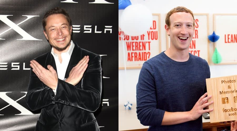 馬斯克（Elon Musk）與祖克伯（Mark Zuckerberg）6月約戰「鐵籠格鬥」，不過至今都未達成共識。（翻攝自祖克伯FB、馬斯克X）