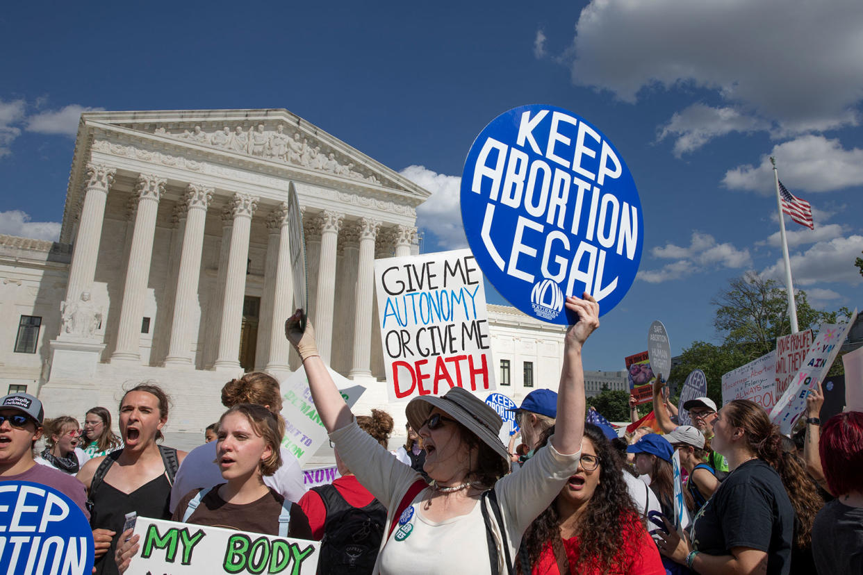 Pro-choice abortion rights activists SCOTUS AASHISH KIPHAYET/Middle East Images/AFP via Getty Images