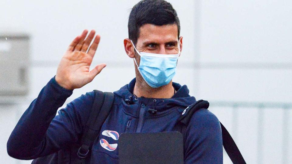 Novak Djokovic, pictured here arriving in Adelaide before heading to hotel quarantine. 