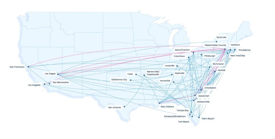 Breeze Airways is adding 10 routes, including its first flights out of Westchester, N.Y.