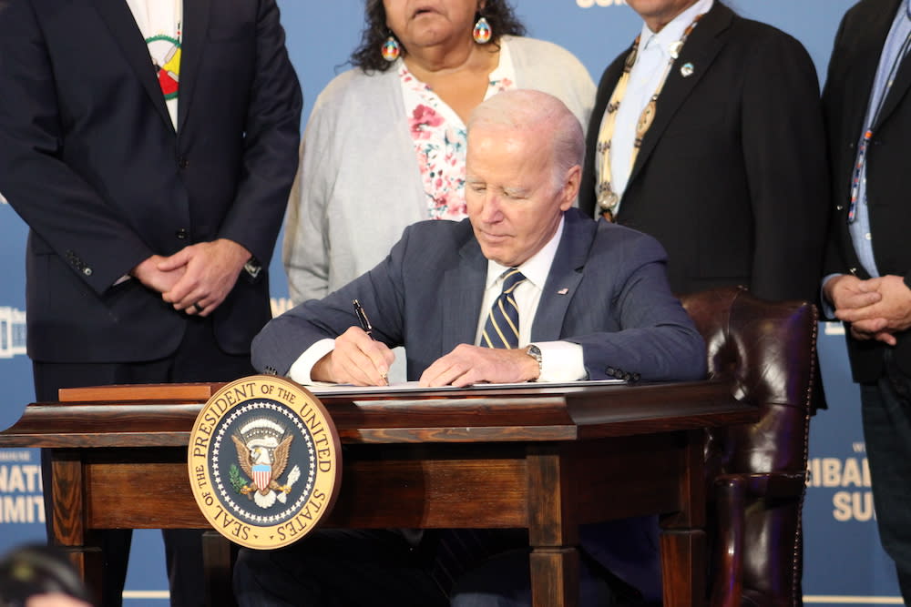 President Biden signs Executive Order to expand self-determination for tribes. (Photo/Levi Rickert for Native News Online)