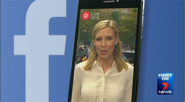 Seven reporter Angie Asimus on Facebook Live. Photo: 7 News