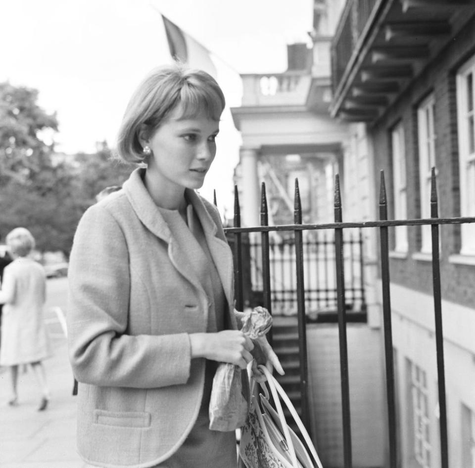 <p>Farrow is photographed in London, sporting a grown-out hairstyle. But as it turns out, the actress was simply wearing a wig for a role. </p>