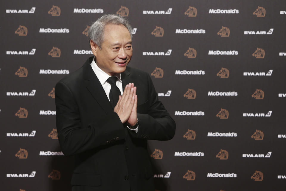 Taiwanese director Ang Lee poses on the red carpet at the 56th Golden Horse Awards in Taipei, Taiwan, Saturday, Nov. 23, 2019. Lee is the guest at this year's Golden Horse Awards, one of the Chinese-language film industry's biggest annual events. (AP Photo/Chiang Ying-ying)