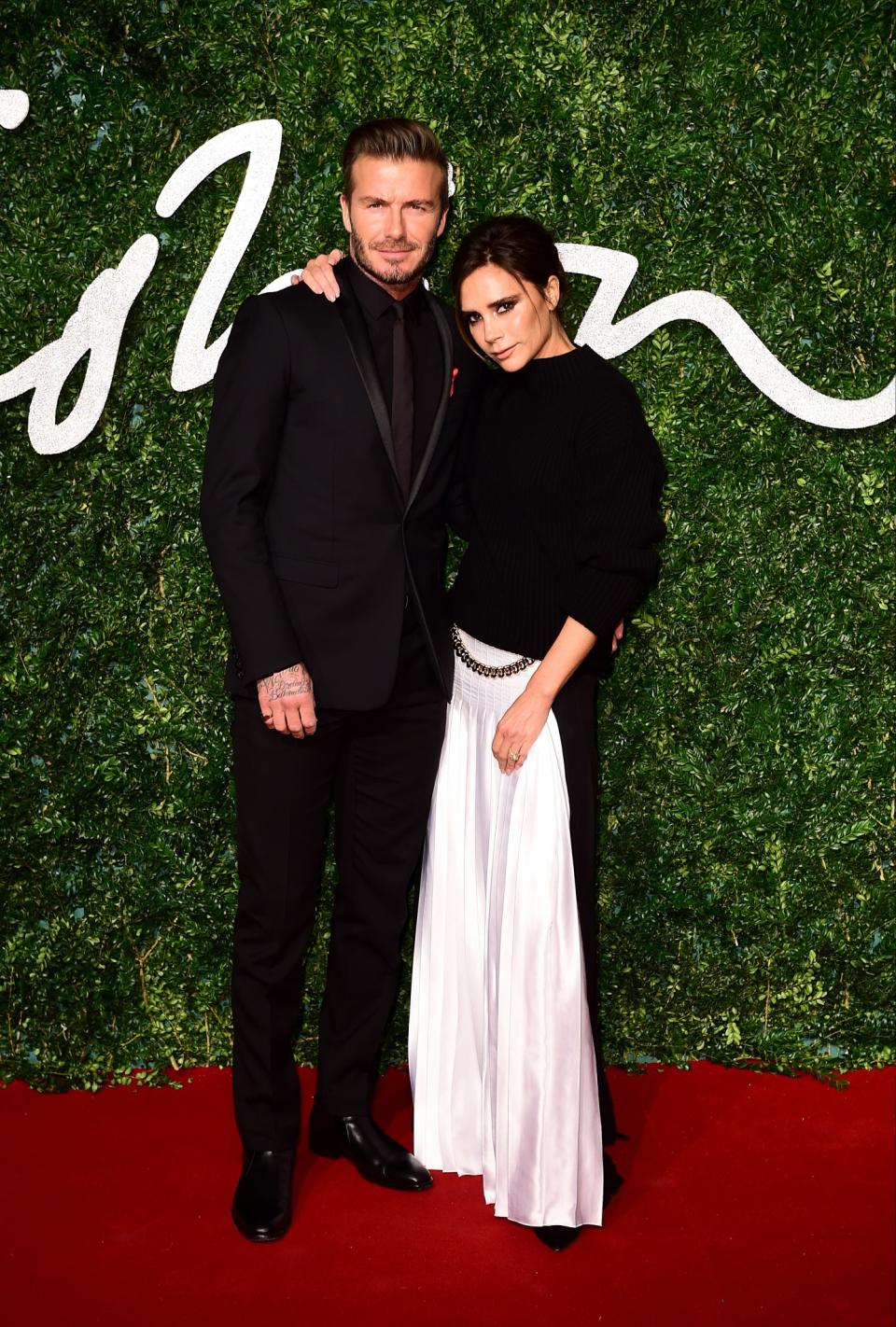 David and Victoria Beckham at the 2014 Fashion Awards