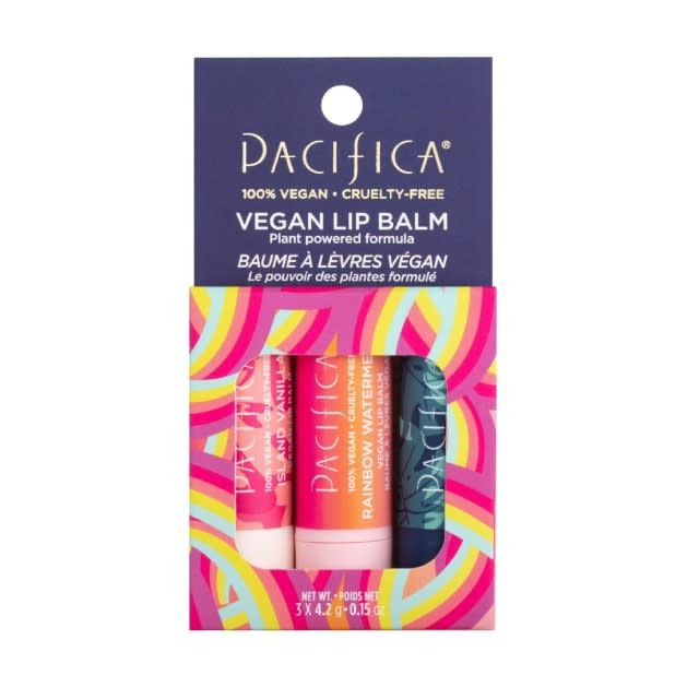 Pacifica Beauty Vegan Lip Balm Trio: $8 Repairs Winter Lips Overnight