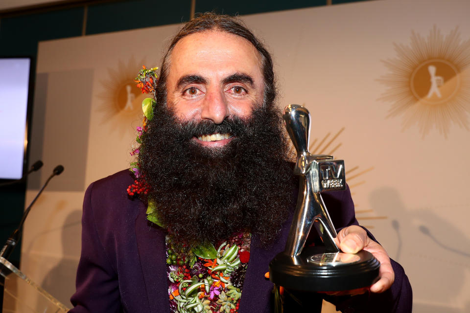 Costa Georgiadis pictured with one of his 2019 Logie Awards 