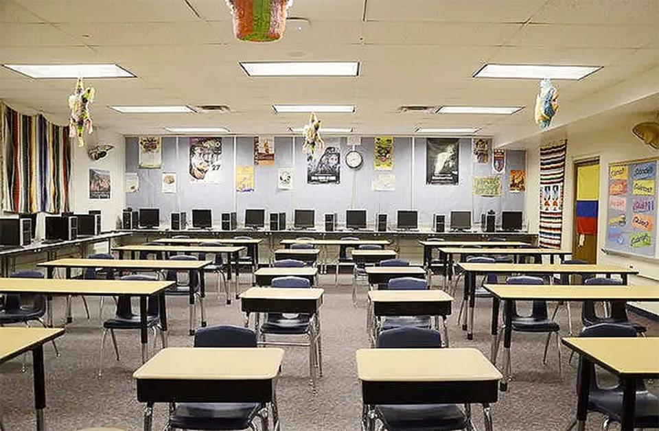 A look inside a classroom at Petoskey High School.