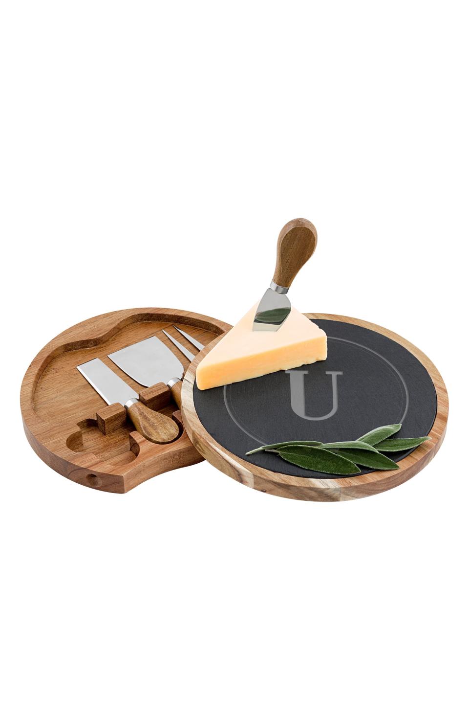 Monogram 5-Piece Cheese Board & Utensil Set