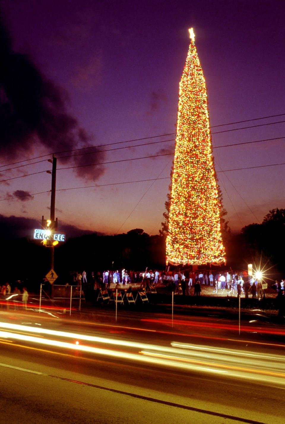 The National Enquirer Christmas tree, as seen in December 1988.