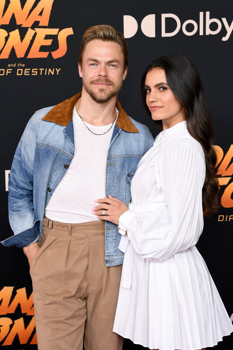 Derek Hough and Hayley Erbert attend the Los Angeles Premiere of LucasFilms' 