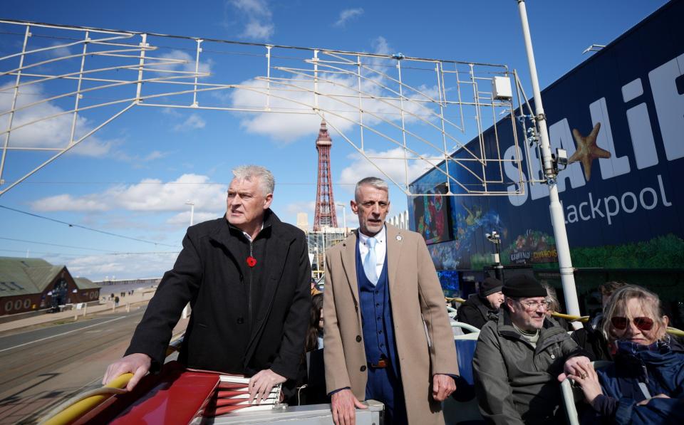 Lee Anderson and Mark Butcher campaign for Reform UK in Blackpool today