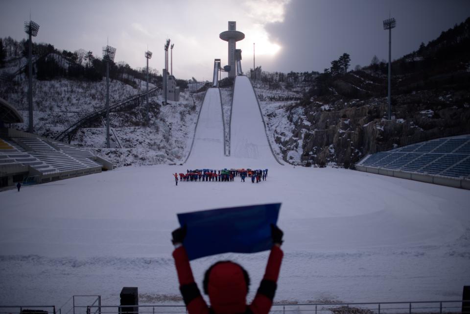 The ski jumping venue of the 2018 Pyeongchang Winter Olympics - Credit: ED JONES/AFP/Getty Images