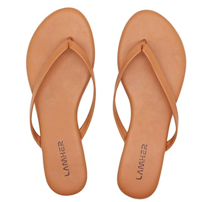 tan flip flops