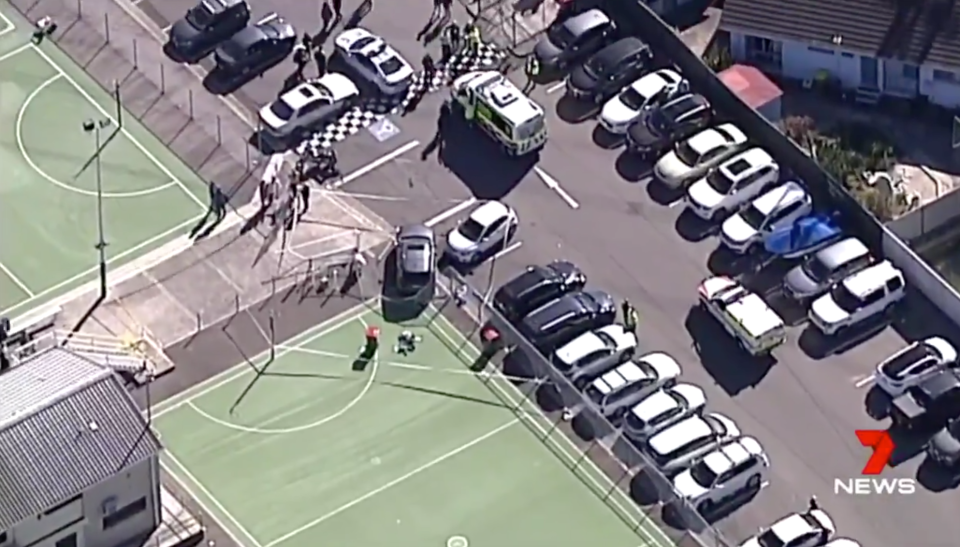 The netball court was filled with players and spectators on Saturday morning. Source: 7News