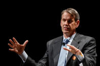 Bill Gurley, General Partner at Benchmark, presents during the 2018 Sohn Investment Conference in New York City, U.S., April 23, 2018. REUTERS/Brendan McDermid